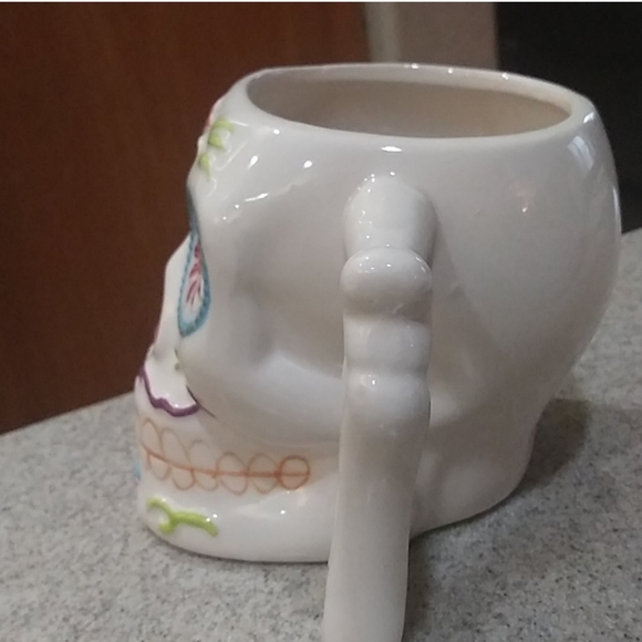 Sugar Skull Shaped Mug Dia De Los Muertos Cup- Day Of The Dead - Picture 3 of 6